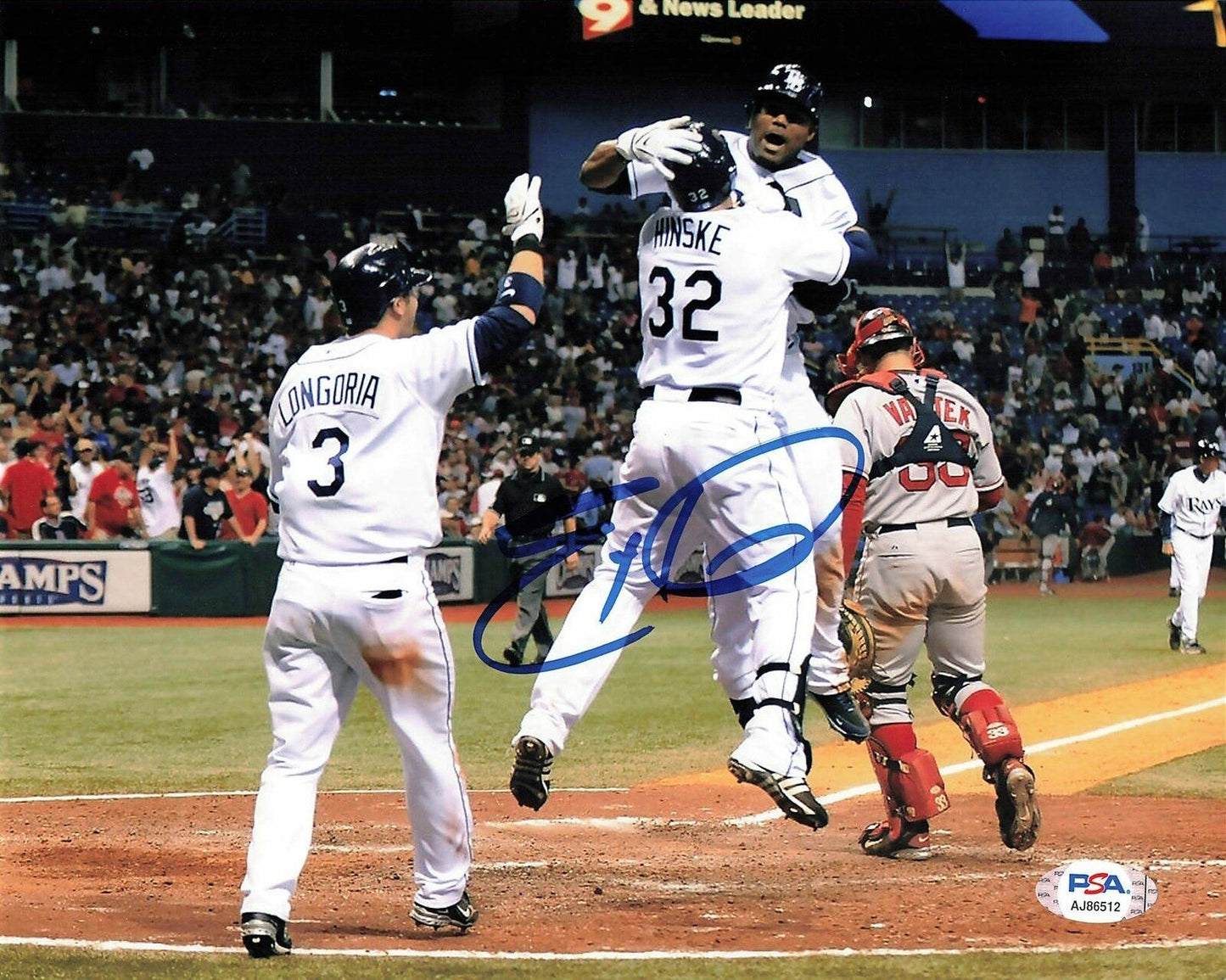 ERIC HINSKE signed 8x10 photo PSA/DNA Autographed Tampa Bay Rays