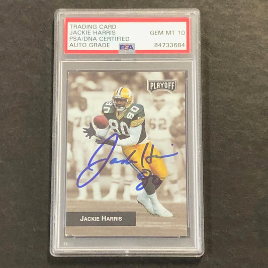 1993 Playoffs #213 Jackie Harris AUTO 10 card PSA Packers Signed