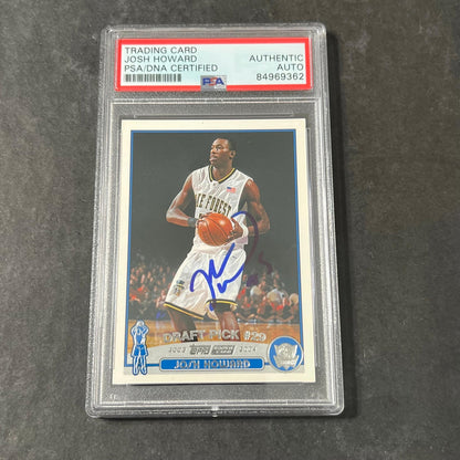 2003-04 TOPPS #249 Josh Howard Signed Card AUTO PSA/DNA Slabbed