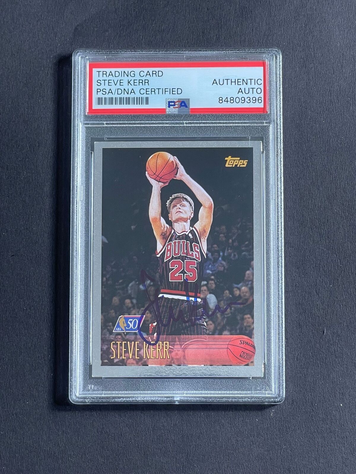 1996 Topps #126 Steve Kerr Signed Card PSA Slabbed Cavaliers
