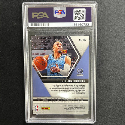 2019-20 Panini Mosaic #66 Dillon Brooks Signed Card AUTO 10 PSA Slabbed Grizzlie