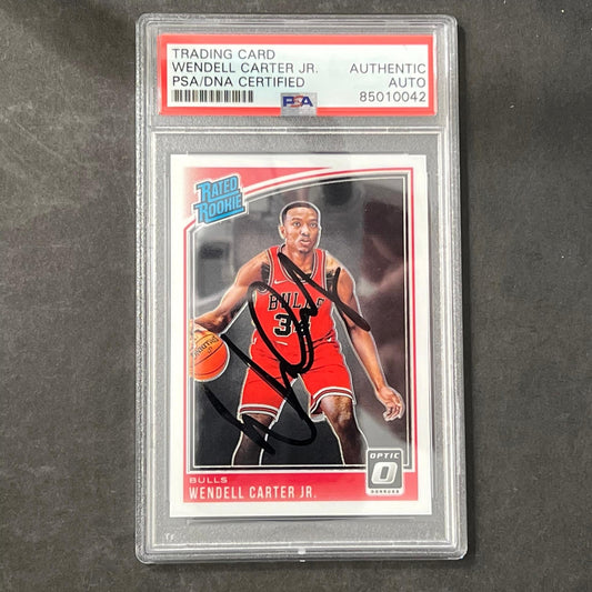 2018-19 Panini Donruss #170 Wendell Carter Jr. Signed Card AUTO PSA Slabbed RC B