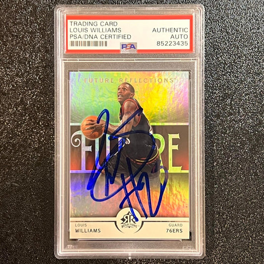 2005-06 Upper Deck NBA Reflections #121 Lou Williams Signed Card AUTO PSA Slabbe