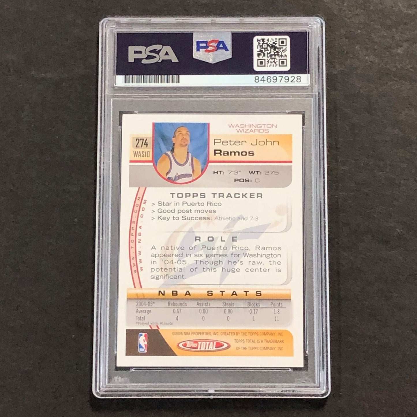 2005-06 Topps #274 Peter John Ramos Signed Card AUTO PSA Slabbed Wizards