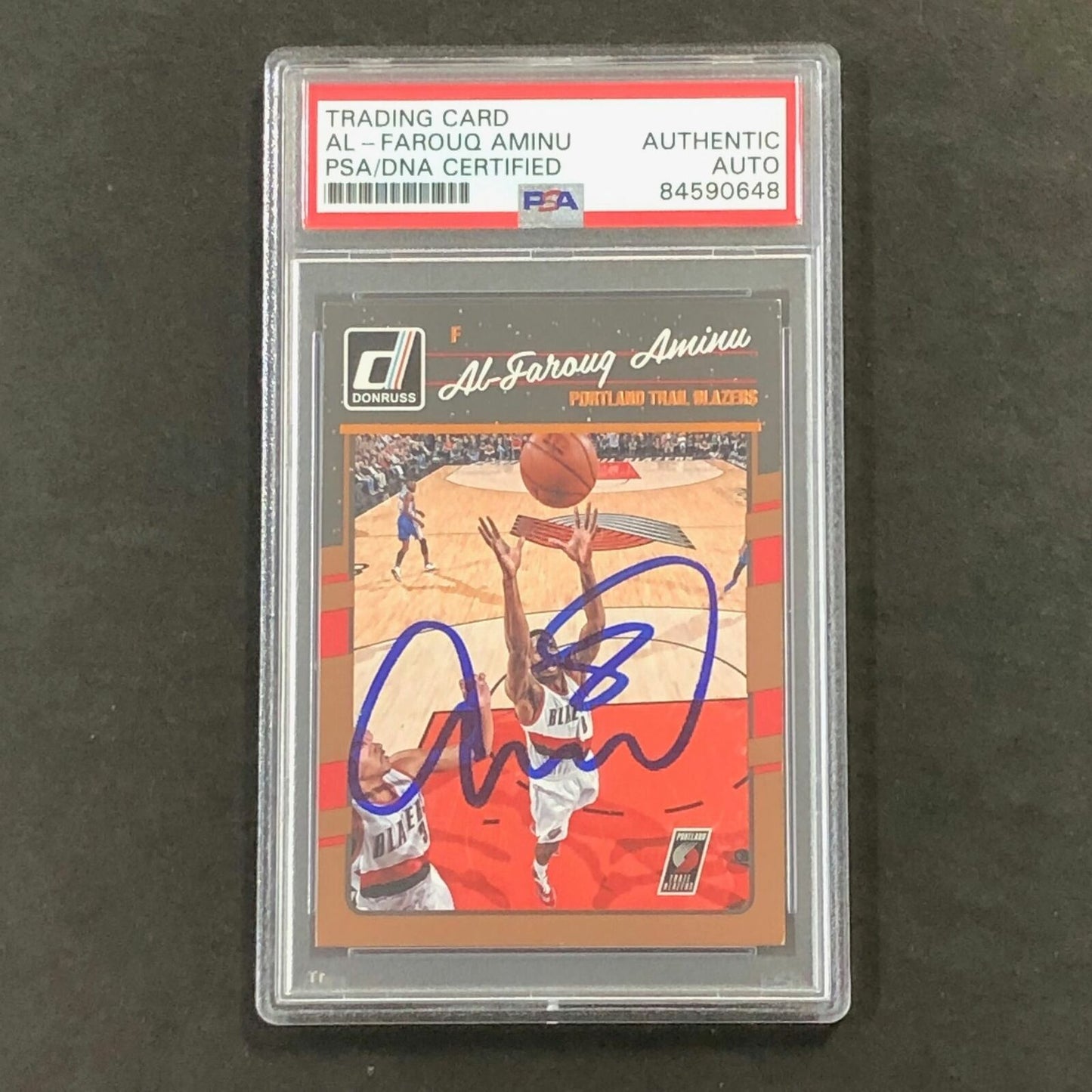 2016-17 Donruss #133 Al-Farouq Aminu Signed Card AUTO PSA Slabbed Trail Blazers