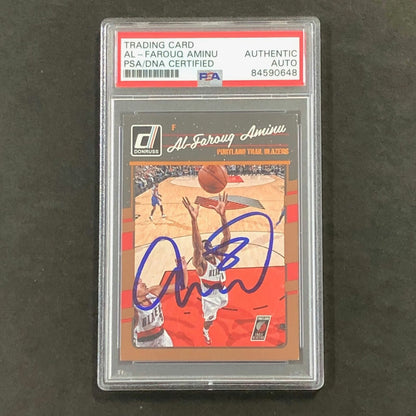 2016-17 Donruss #133 Al-Farouq Aminu Signed Card AUTO PSA Slabbed Trail Blazers