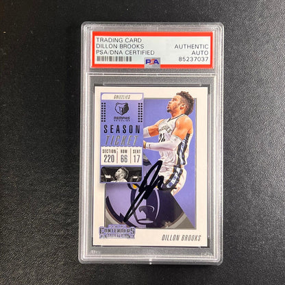 2018-19 Panini Contenders #70 Dillon Brooks Signed Card AUTO PSA Slabbed Grizzli