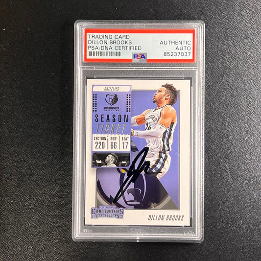 2018-19 Panini Contenders #70 Dillon Brooks Signed Card AUTO PSA Slabbed Grizzli
