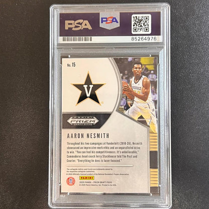 2020 Panini Prizm Draft Picks #15 Aaron Nesmith Signed Card AUTO PSA Slabbed RC