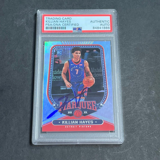 2020-21 Panini Chronicles Marquee #253 Killian Hayes Signed Card AUTO PSA Slabbe