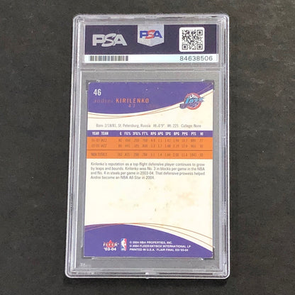 2003-04 Fleer #46 Andrei Kirilenko Signed Card AUTO PSA Slabbed Jazz