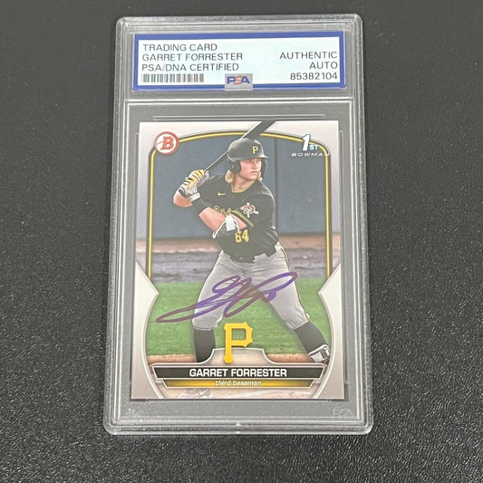 2023 Topps Chrome #BDC-197 Garret Forrester Signed Card AUTO PSA Slabbed Pirates