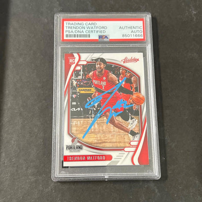 2021-22 Panini Chronicles #206 Trendon Wartford Signed Card PSA/DNA Slabbed Blaz