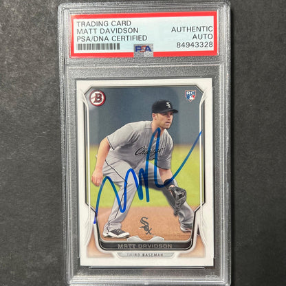 2014 Topps Bowman #130 Matt Davidson Signed Card Auto PSA Slabbed White Sox