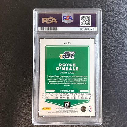 2021-22 Prizm Donruss #65 Royce O'Neale Signed Card AUTO PSA Slabbed Jazz