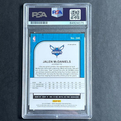 2019-20 Panini Hoops #246 Jalen McDaniels Signed Card AUTO PSA Slabbed Hornets