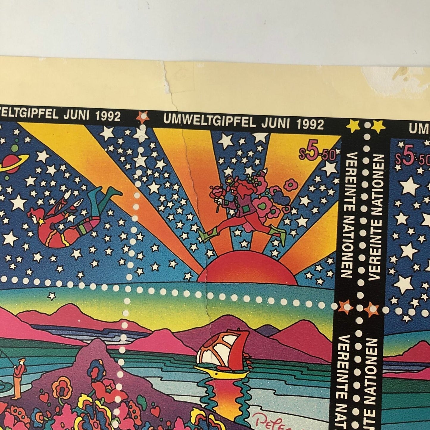 Peter Max signed 24x34 Poster PSA/DNA LOA Earth Summit