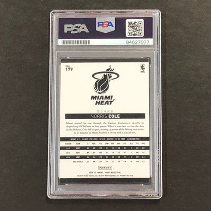 2014-15 NBA Hoops #179 Norris Cole Signed Card AUTO 10 PSA Slabbed Heat