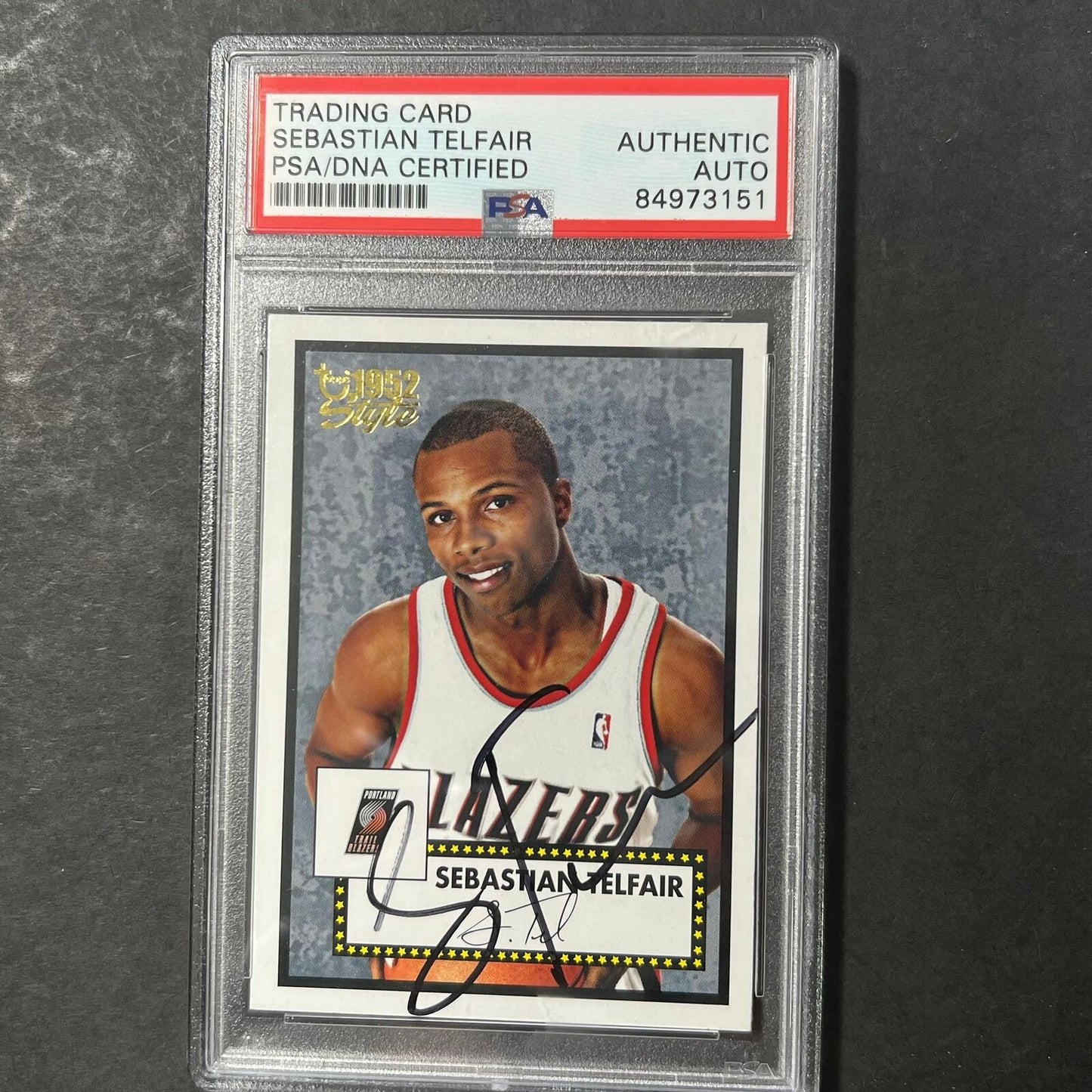2005-06 Topps 1952 Style #128 Sebastian Telfair Signed Card AUTO PSA/DNA Slabbed