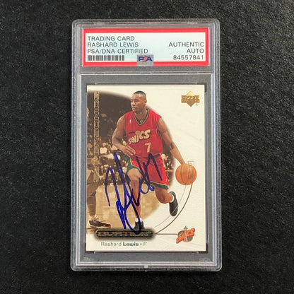 2000-01 Upper Deck Ovation #52 Rashard Lewis Signed Card AUTO PSA/DNA Slabbed  S