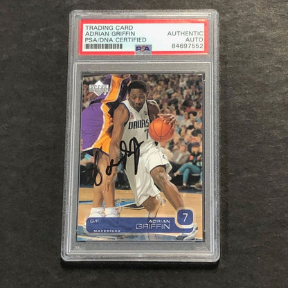 2002-03 Upper Deck Basketball #30 Adrian Griffin Signed Card AUTO PSA Slabbed Ma