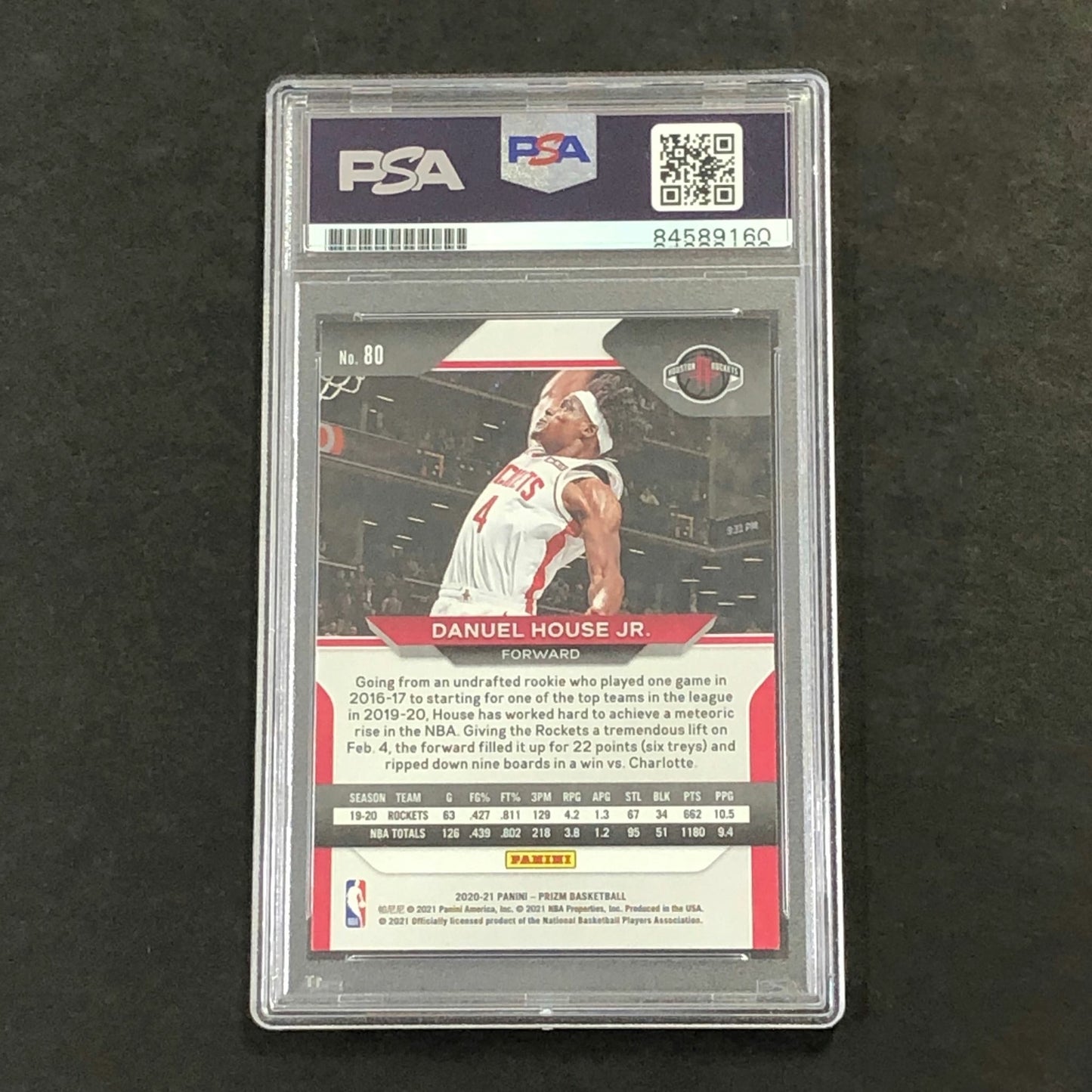 2020-21 Panini Prizm #80 DANUEL HOUSE Signed Card AUTO 10 PSA Slabbed Rockets