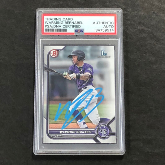 2021 Bowman Chrome #BP-46 Warming Bernabel Signed Card PSA Slabbed Auto Rockies