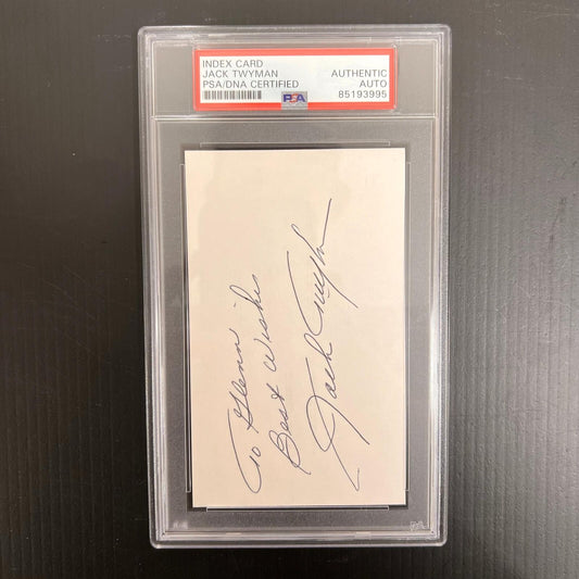 Jack Twyman signed Index Card PSA/DNA slabbed AUTO NBA