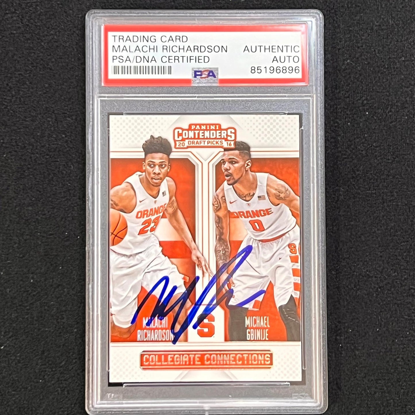 2016-17 Contenders Collegiate Connections #20 Malachi Richardson Signed Card AUT