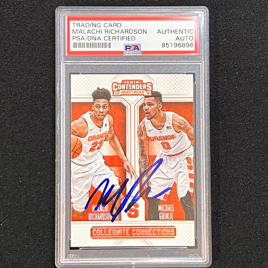 2016-17 Contenders Collegiate Connections #20 Malachi Richardson Signed Card AUT