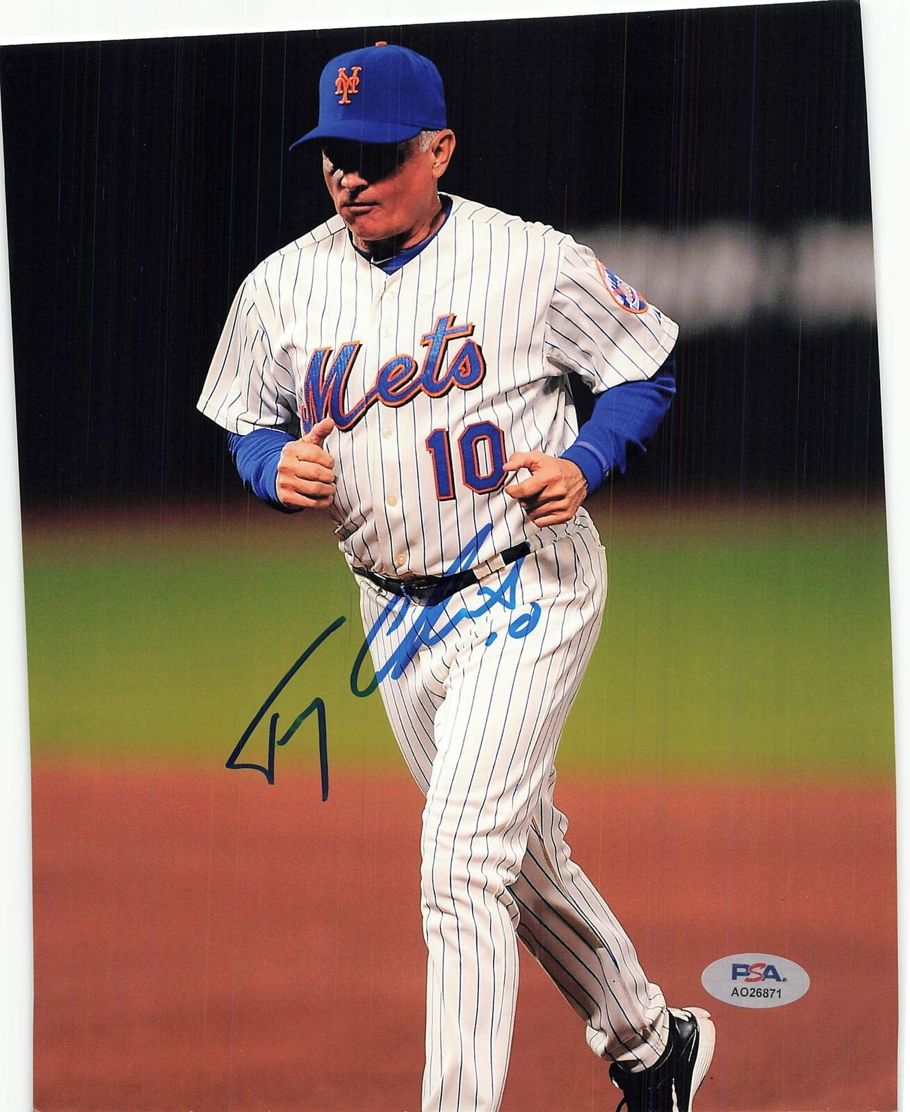 Terry Collins signed 8x10 photo PSA/DNA New York Mets Autographed