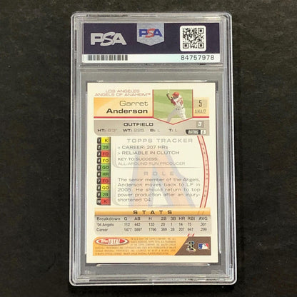 2005 Topps Total #5 Garret Anderson Signed Card AUTO PSA/DNA Slabbed Angels