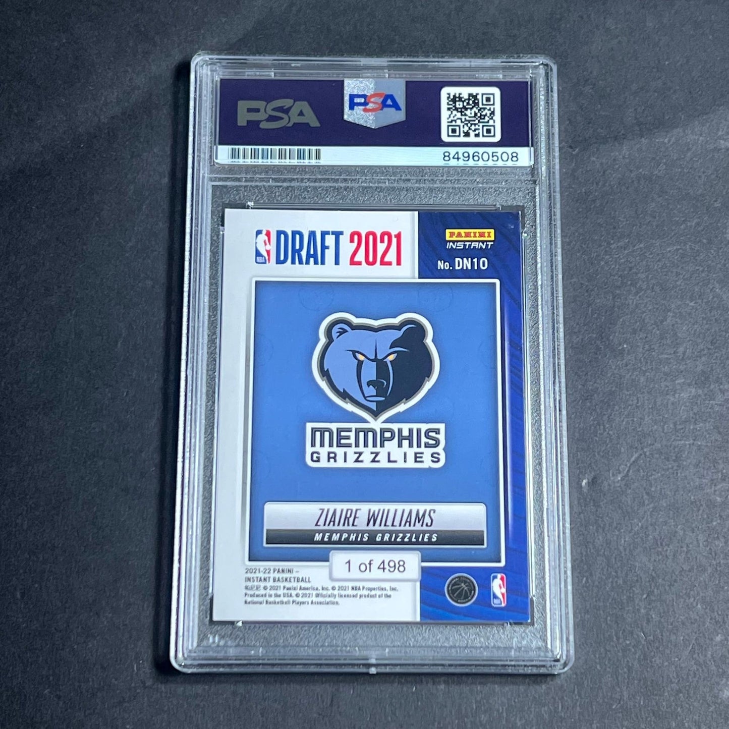 2021-22 Panini Instant #DN10 Ziaire Williams Signed Card AUTO PSA/DNA Slabbed RC