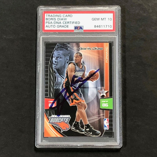 2009-10 Adrenalyn XL #75 Boris Diaw Signed Card AUTO 10 PSA Slabbed Bobcats