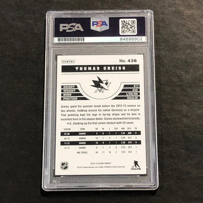 2013-14 Panini Score Hockey #436 Thomas Greiss Signed Card AUTO PSA Slabbed Shar