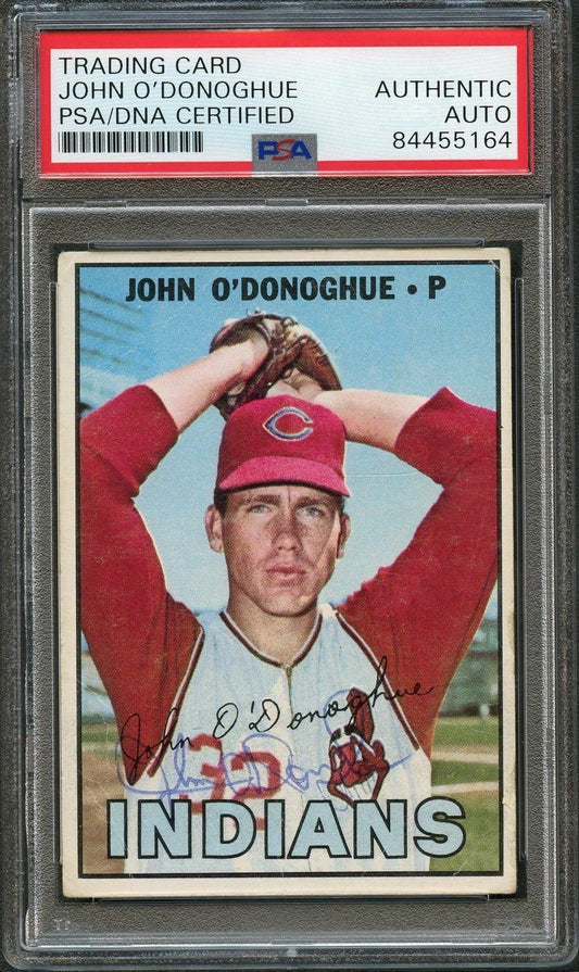 1967 Topps #127 John O'Donoghue Signed Card PSA Slabbed Auto Cleveland