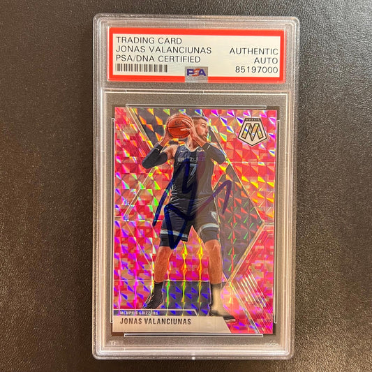 2019-20 Panini Mosaic #86 Jonas Valanciunas Signed Card AUTO PSA Slabbed Grizzli