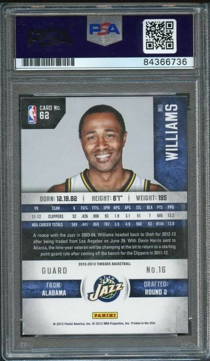 2012-13 Panini Threads #62 Mo Williams Signed Card AUTO PSA Slabbed Jazz