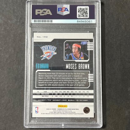 2020-21 Panini Chronicles Playbook #190 Moses Brown AUTO Signed Card PSA Slabbed