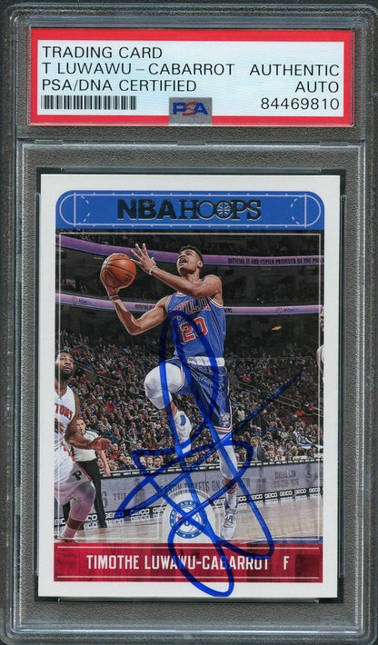 2017-18 NBA Hoops #5 Timothe Luwawu-Cabarrot Signed Card AUTO PSA Slabbed 76ers