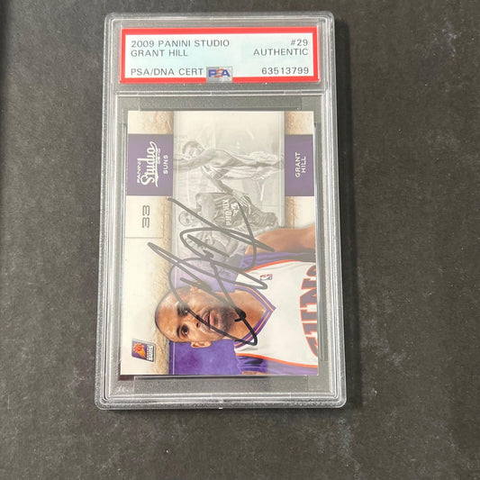 2009-10 PANINI STUDIO #29 Grant Hill Signed Card AUTO PSA Slabbed Suns