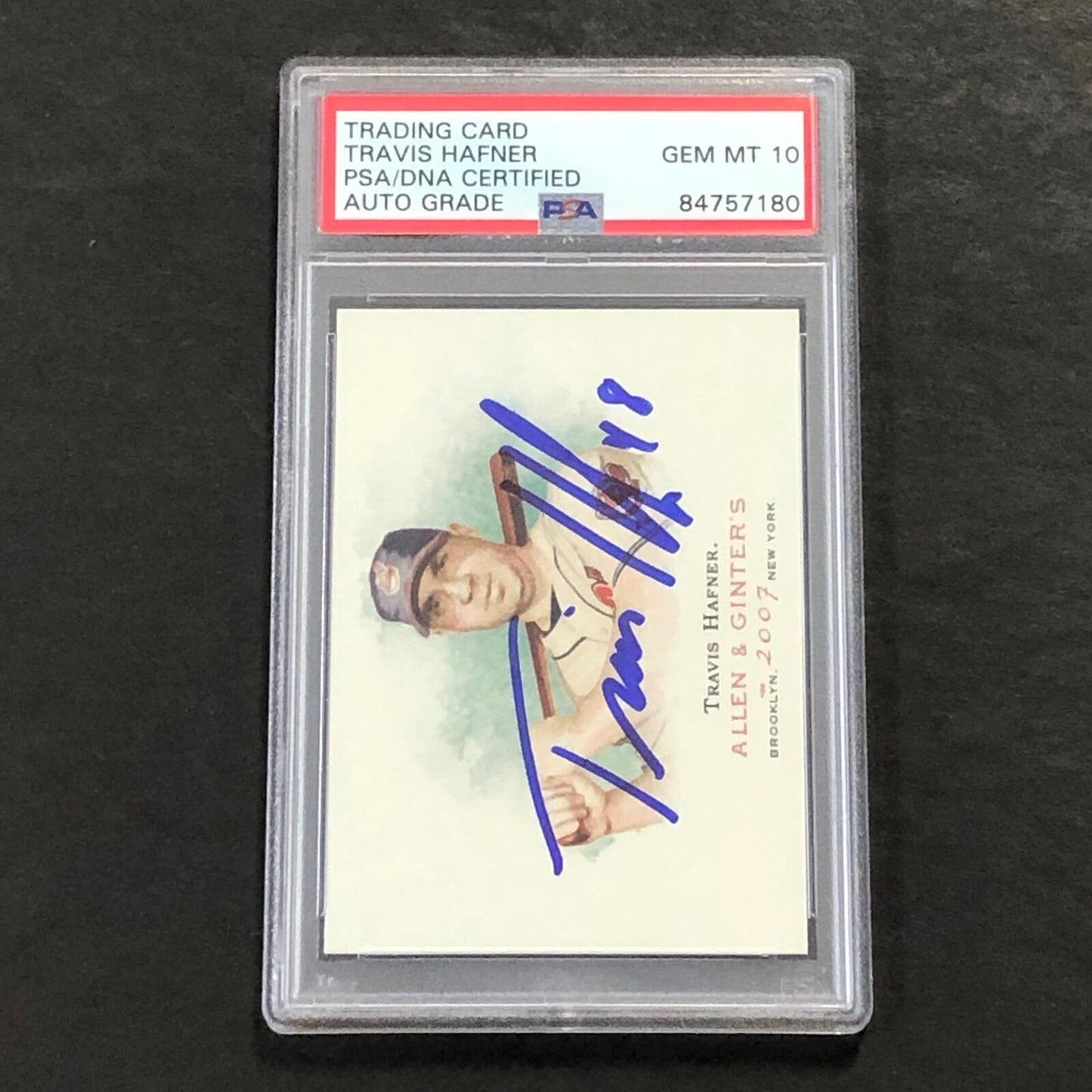 2007 Topps Allen & Ginter's #287 Travis Hafner Signed Card PSA Slabbed Auto 10 Y