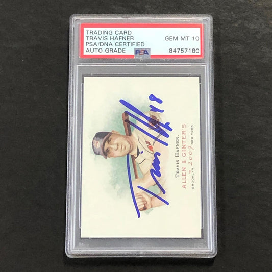 2007 Topps Allen & Ginter's #287 Travis Hafner Signed Card PSA Slabbed Auto 10 Y