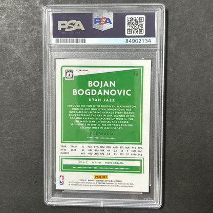 2020-21 Panini Donruss Optic #88 Bojan Bogdanovic Signed Card AUTO PSA Slabbed J