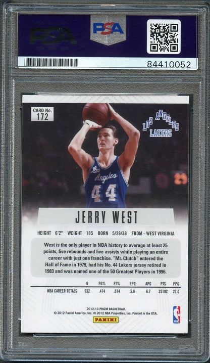 2012-13 Panini Prizm #172 JERRY WEST Signed Card Auto 10 PSA Slabbed Lakers