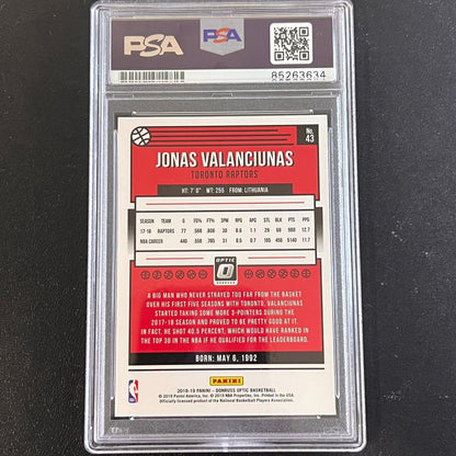2018-19 Panini Donruss Optic #43 Jonas Valanciunas Signed Card AUTO PSA Slabbed