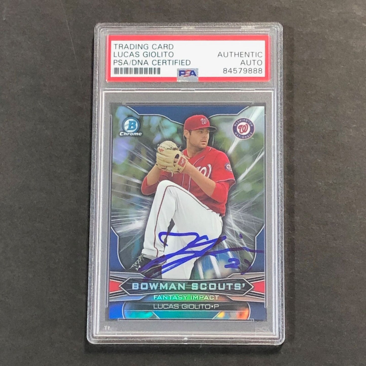 2015 Bowman Scouts Fantasy Impacts #BSILG Lucas Giolito Signed Card PSA Slabbed