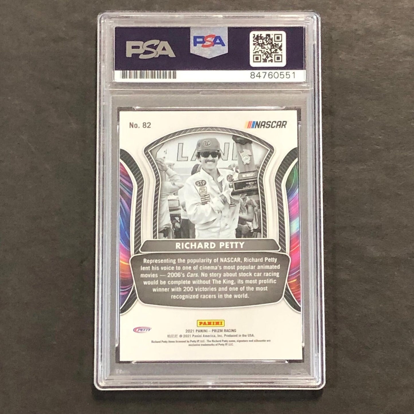 2021 Panini Prizm Racing #82 Richard Petty Signed Card AUTO GRADE 10 PSA Slabbed