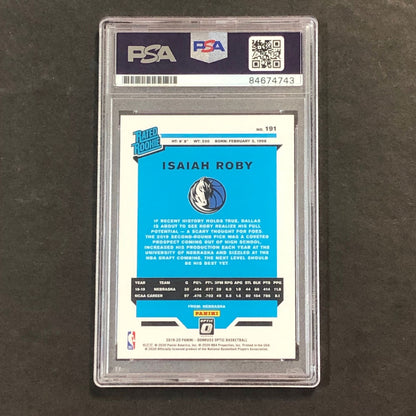2019-20 Donruss Optic Rated Rookie #191 Isaiah Roby Signed Card PSA Slabbed Mave