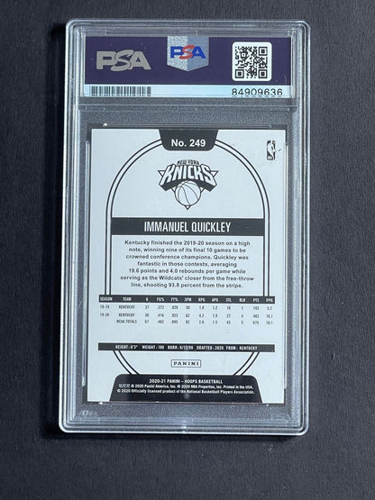 2020-21 NBA Hoops #249 IMMANUEL QUICKLEY Signed Card AUTO PSA Slabbed RC Knicks